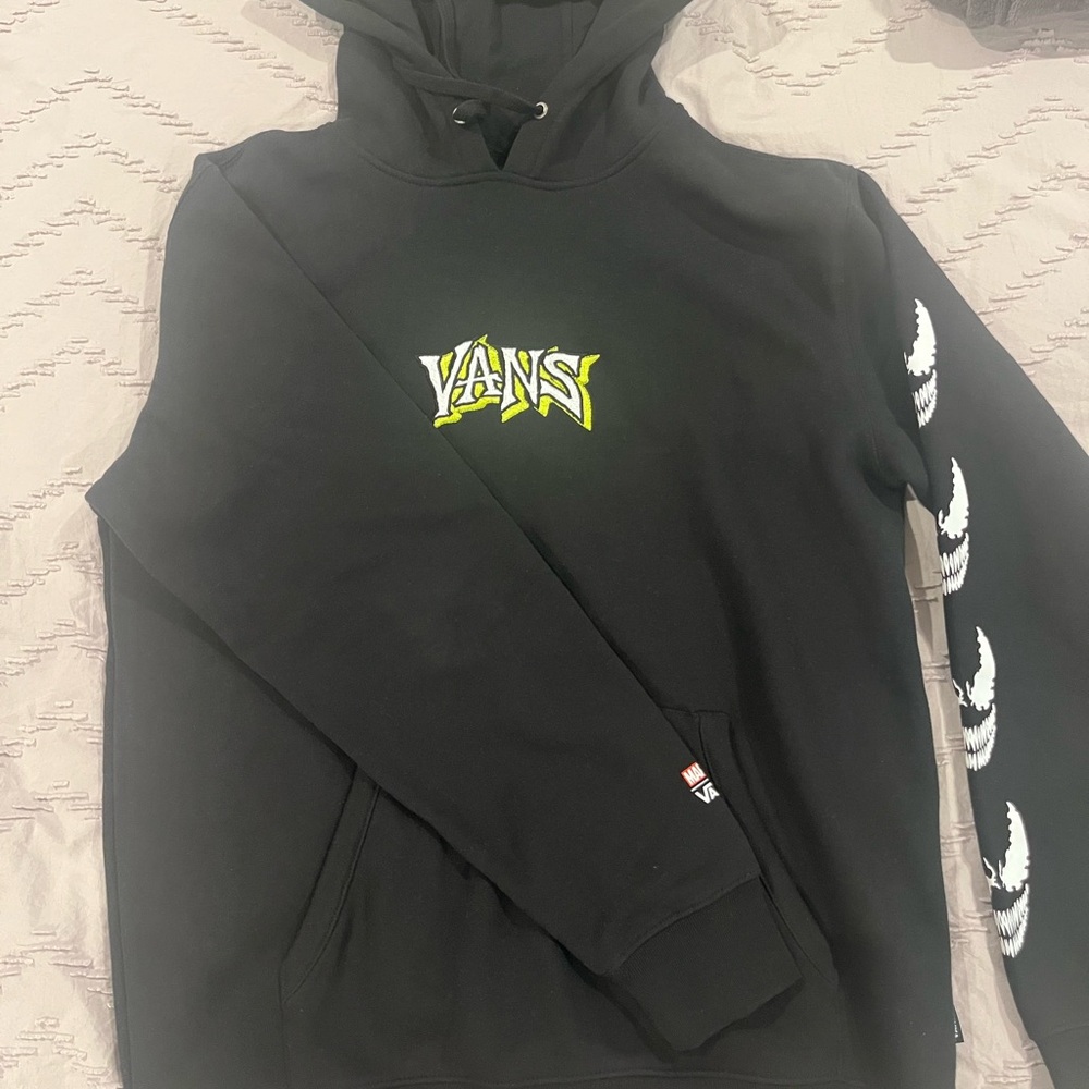 Vans Black Hoodie with Graphic Accents